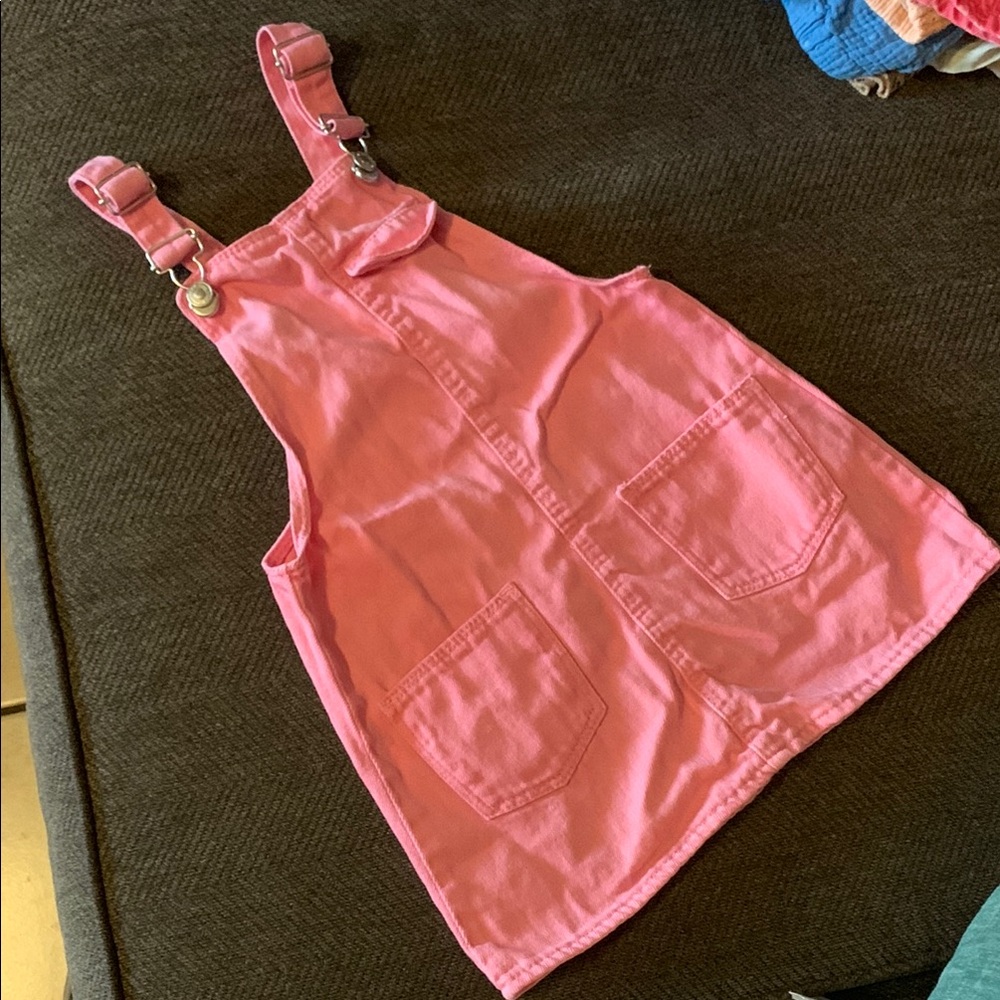 Zara girl Pink Kids Overall Dress sz 3-4 years euc